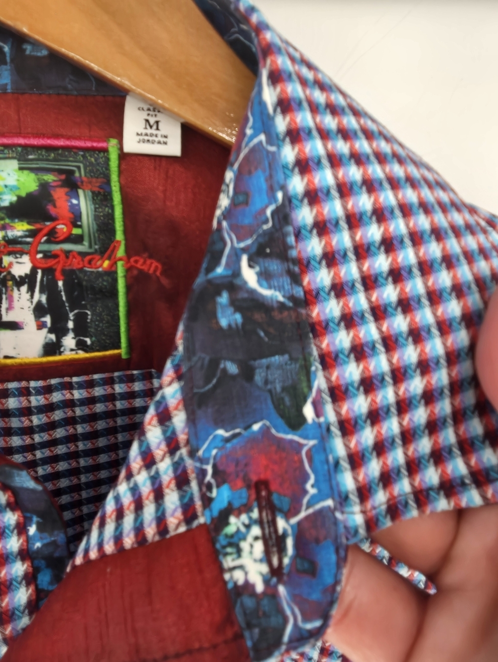 Robert Graham Mens Classic Fit Multi Color Geometric Abstract Button Down M